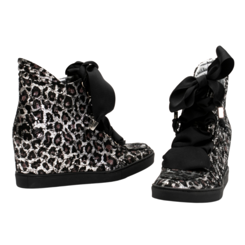 High-Top Sneakers Silver Leopard