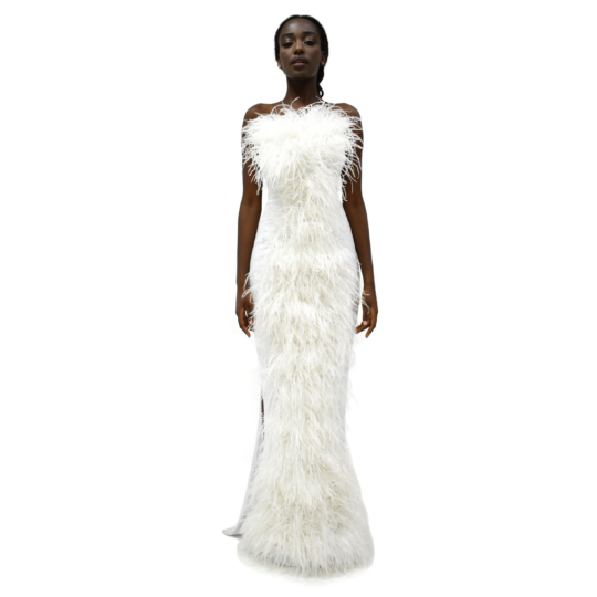 Sofi White Feathers Dress